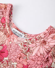 Sweet Pink Floral Pattern Girls Dress with Pockets and Ruffle Hem (2-7)