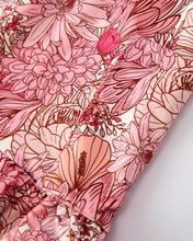 Sweet Pink Floral Pattern Girls Dress with Pockets and Ruffle Hem (2-7)
