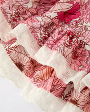 Sweet Pink Floral Pattern Girls Dress with Pockets and Ruffle Hem (2-7)