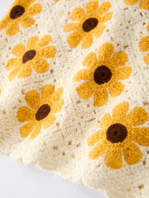 Summer Crochet Sunflower Girl Dress with Headscarf (2-5)