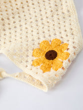 Summer Crochet Sunflower Girl Dress with Headscarf (2-5)
