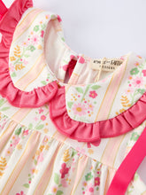 Summer Floral Bow Ruffle Girls Dress (2-6)
