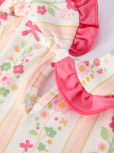 Summer Floral Bow Ruffle Girls Dress (2-6)