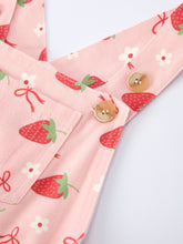 Girls Strawberry Print Overall Dress Set (2-7)