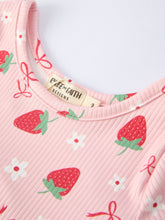 Strawberry Bow Girls Short Sleeves Dress (2-9)