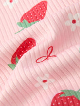 Strawberry Bow Girls Short Sleeves Dress (2-9)