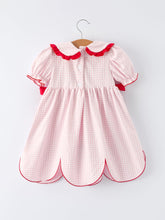 Girls' Plaid Smocked Strawberry Applique Dress (2-6)