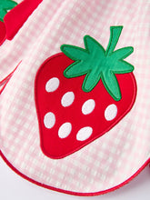Girls' Plaid Smocked Strawberry Applique Shorts Set (2-6)