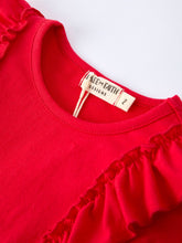 Strawberry Bow Girls Ruffle Top and Bell Bottoms Set (2-7)