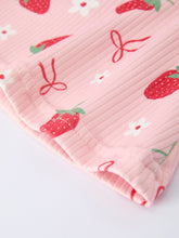 Strawberry Bow Girls Ruffle Top and Bell Bottoms Set (2-7)