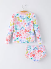 Summer Floral Girls Long Sleeve Swim Set (2-7)