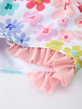 Summer Floral Girls Long Sleeve Swim Set (2-7)