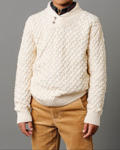 Shawl Collar Organic Cable Boys Sweater (2T-8)