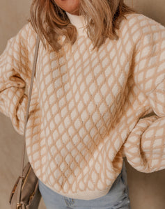 Ximena Rhombus Textured Knit Sweater (S-XL)