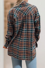 Plaid Print Chest Pockets Buttoned Shacket (S-L)