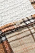 Plaid Color Block Patchwork Pocket Shirt Shacket (S-XL)