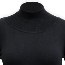 Black Mock Neck Puff Sleeve Sweater Dress (2-8)