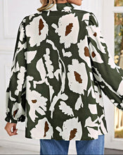 60s Flower Frill Neck Loose Blouse (S-XL)