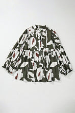 60s Flower Frill Neck Loose Blouse (S-XL)