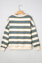 Rose Stripe Crew Neck Pullover Sweatshirt (S-XL)