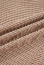 Cotton Waffle Stripe Plaid Patchwork Henley Top (S-XL)