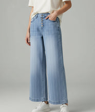 Sofia Pinstripe Wide Leg Jeans (4-16)