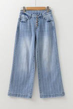 Sofia Pinstripe Wide Leg Jeans (4-16)