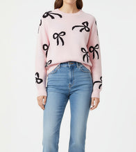 Bow Pattern Round Neck Loose Fit Sweater (S-XL)