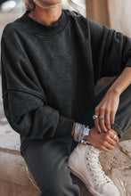 Women Drop Shoulder Crew Neck Pullover Sweatshirt (S-2XL) 2 Colors