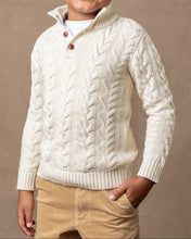 Organic Mock Neck Cable Sweater (4-8)