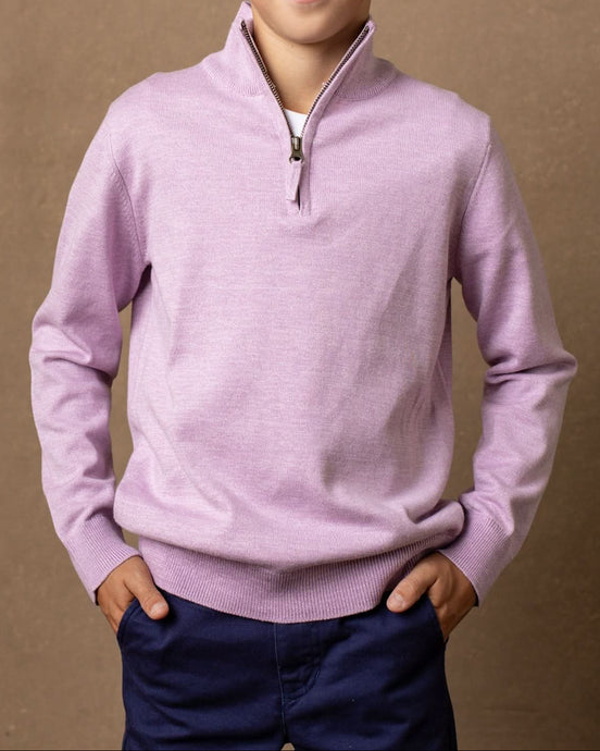Organic Fine Gauge Half Zip Sweater (2T-8)