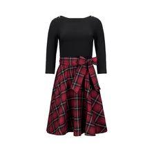 French Skater Navy & Oxblood City Plaid Dress (6-12)