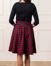 French Skater Navy & Oxblood City Plaid Dress (6-12)