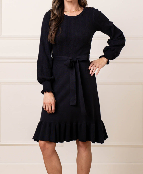 Organic Fancy Black Sweater Dress (4-14)
