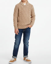 Organic Shawl Collar Cable Boys Sweater (4-8)