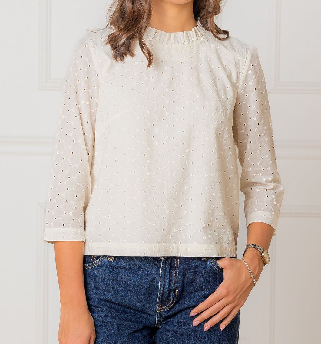 Organic Ruffle Neck Top (2-10)