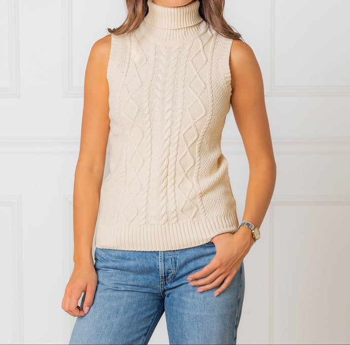Organic Sleeveless Turtleneck (XS-2XL)