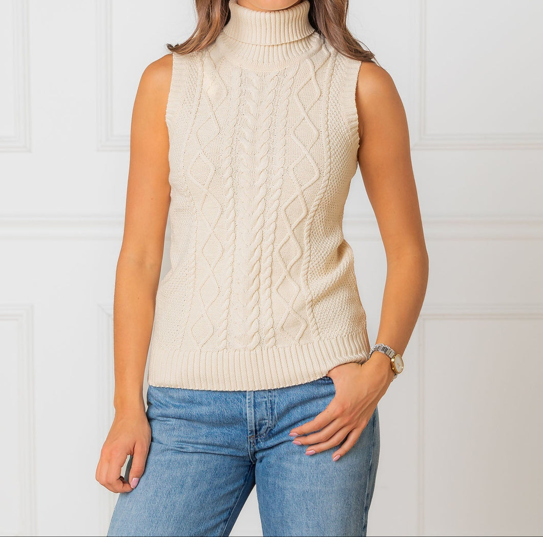 Organic Sleeveless Turtleneck (XS-2XL)