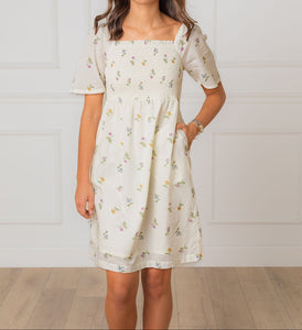 Organic Bell Sleeve Smocked Dress (2-16)