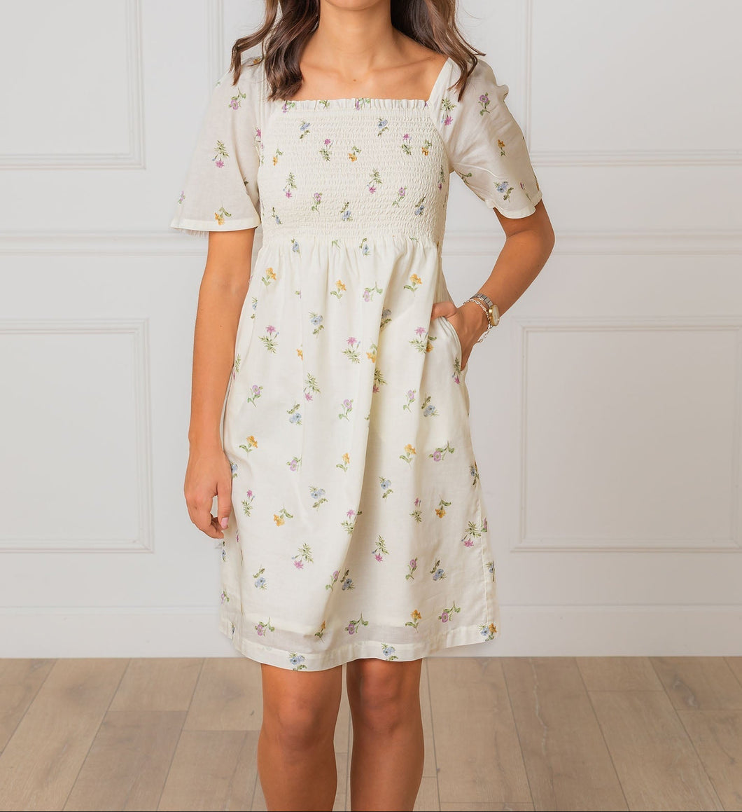Organic Bell Sleeve Smocked Dress (2-16)