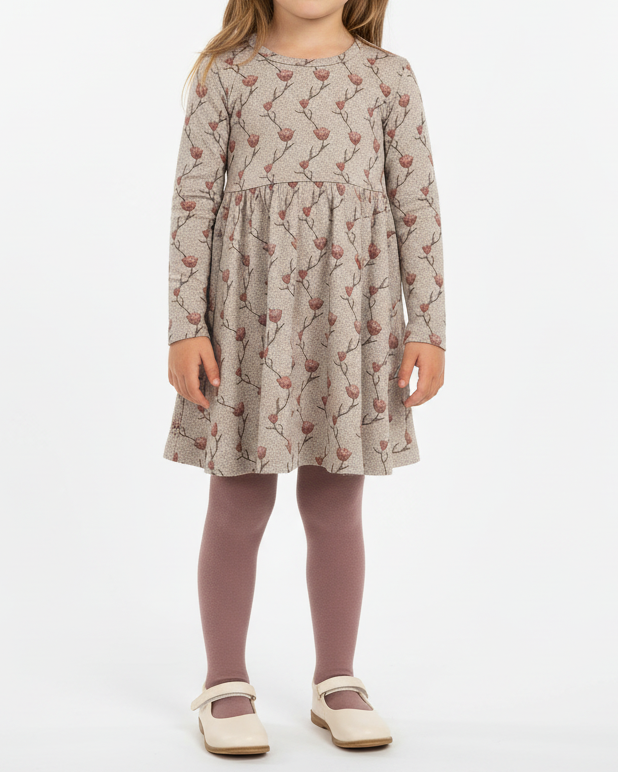 The Printed Long Sleeve Dress - Iris (24M-10)