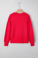 Kay Knit Ribbed Cuffs Crew Neck Sweater (S-XL) 3 Colors
