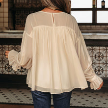 Mayaevi Sleeve Chiffon Blouse Long Sleeve Top (S-XL)