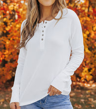 Harper Waffle Knit Henley Top (S-2XL) 3 Colors