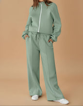 Solid Zip-Up Jacket and Drawstring Pants Set (S-2XL) 4 Colors