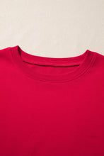 Aaliyah Red Striped Patchwork Sleeve Colorblock Sweatshirt (S-XL)