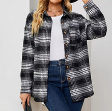 Plaid Button Up Long Sleeve Shacket (S-2XL) 3 Colors