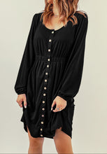 Julianna Button Up High Waist Long Sleeve Dress (S-2XL) 2 Colors