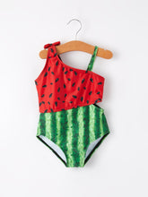 Girls Watermelon Irregular Sling Swimsuit (2-12)