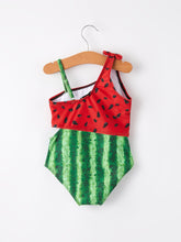 Girls Watermelon Irregular Sling Swimsuit (2-12)